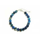 Blue Agate Beaded Bracelet 